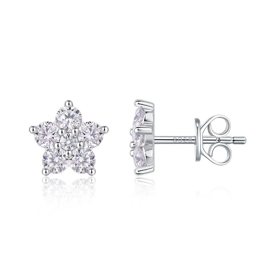 6 Pairs CZ Stud Earrings Set 925 Silver Wholesale Low MOQ