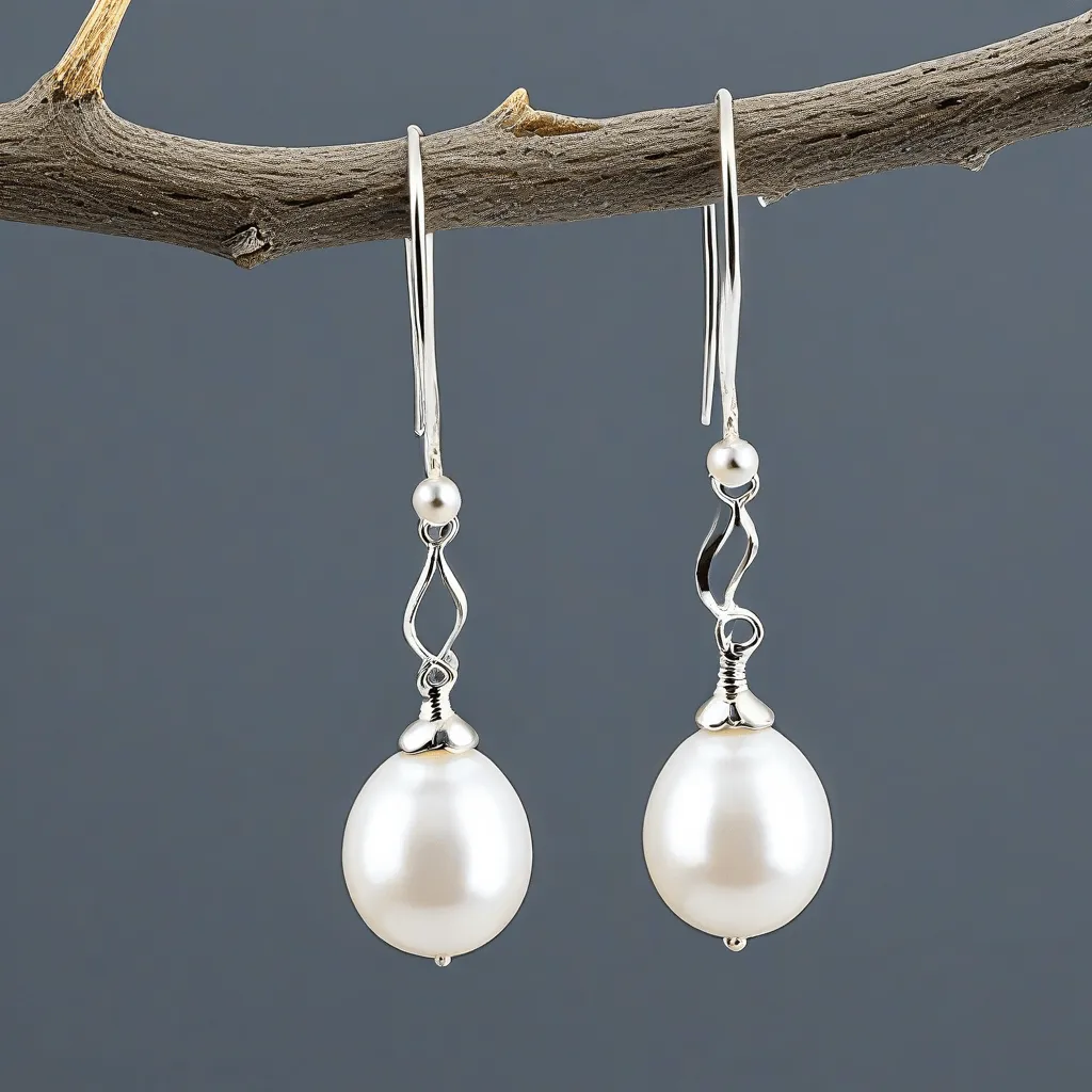 Freshwater Pearl Drop Earrings 925 Silver OEM Wholesale B2B