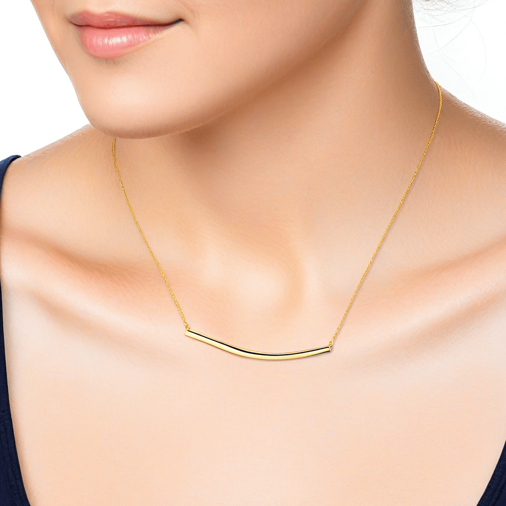 18K Gold Plated Bar Necklace Custom Engraving OEM Supplier Panyu